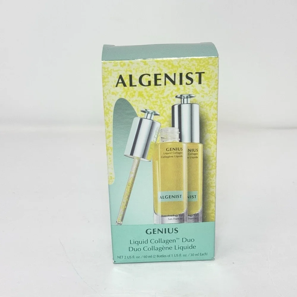 Algenist Genius Liquid Collagen Duo 1 Fl Oz New Sealed Set Smooth Firm Tone